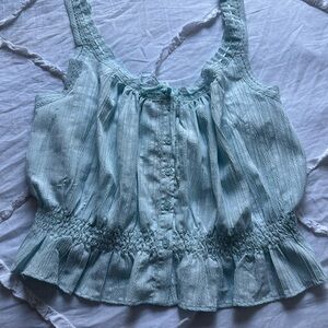 Light Blue Sleeveless Women's Top